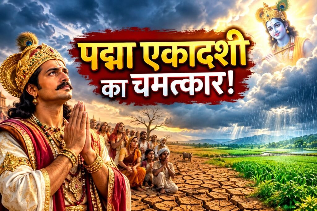 Padma Ekadashi story featuring King Mandhata and the miracle of rain